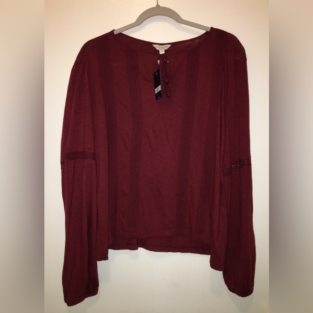 Lucky Brand Boho Chic Embroidered Blouse (M)